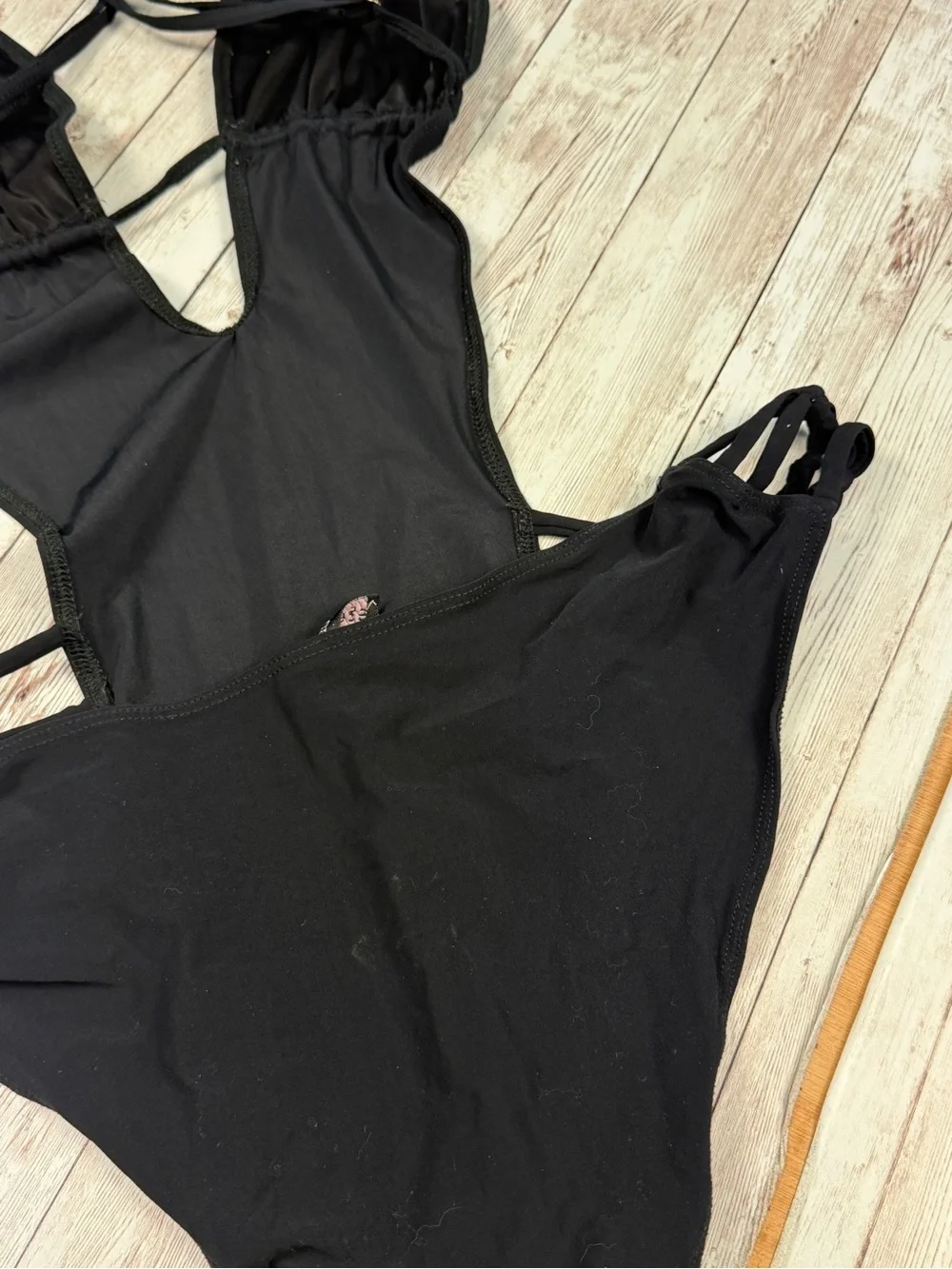 Black Kids One-Piece Swimsuit with Strappy Sides